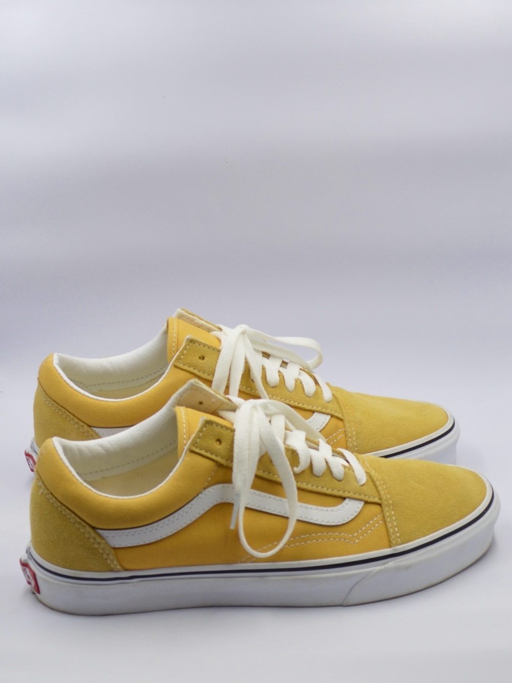 Vans Old Skool Sneakers Yellow Suede Leather Size Woman 10 Men 8.5